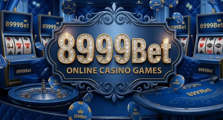 A victorious gambler surrounded by falling gold coins and a radiant prize wheel — depicting the luxury of 8999Bet.